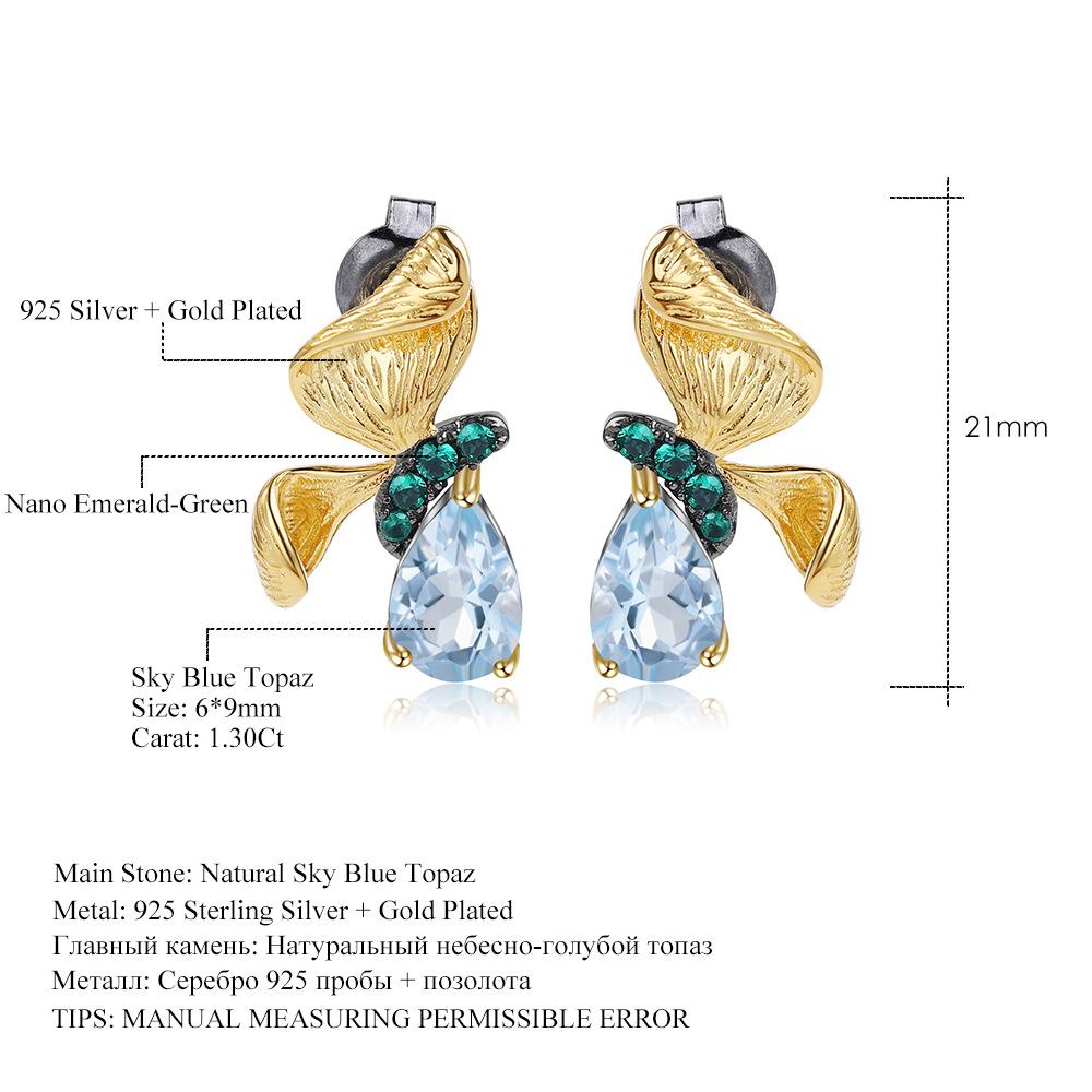 Boucles d'oreilles papillon de créateur originales, style naturel, argent s925, pierres précieuses naturelles, améthyste