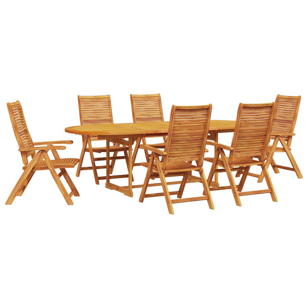 Garden Dining Set 7 pcs Brown Solid Acacia Wood