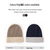 Women's 100% Pure Cashmere Color Block Ribbed Hat - Double Layer & Ear Protection