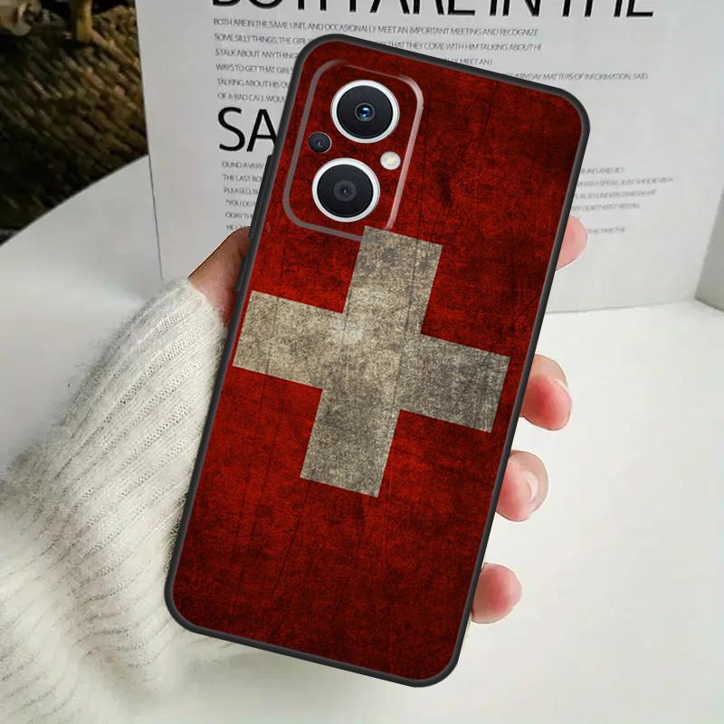 Switzerland Swiss Flag Case For OPPO Reno 12F 13F 14F 10 11 12 13 14 Pro 8T 7 8 Lite OPPO Find X6 X5 X8 X9 Pro Cover