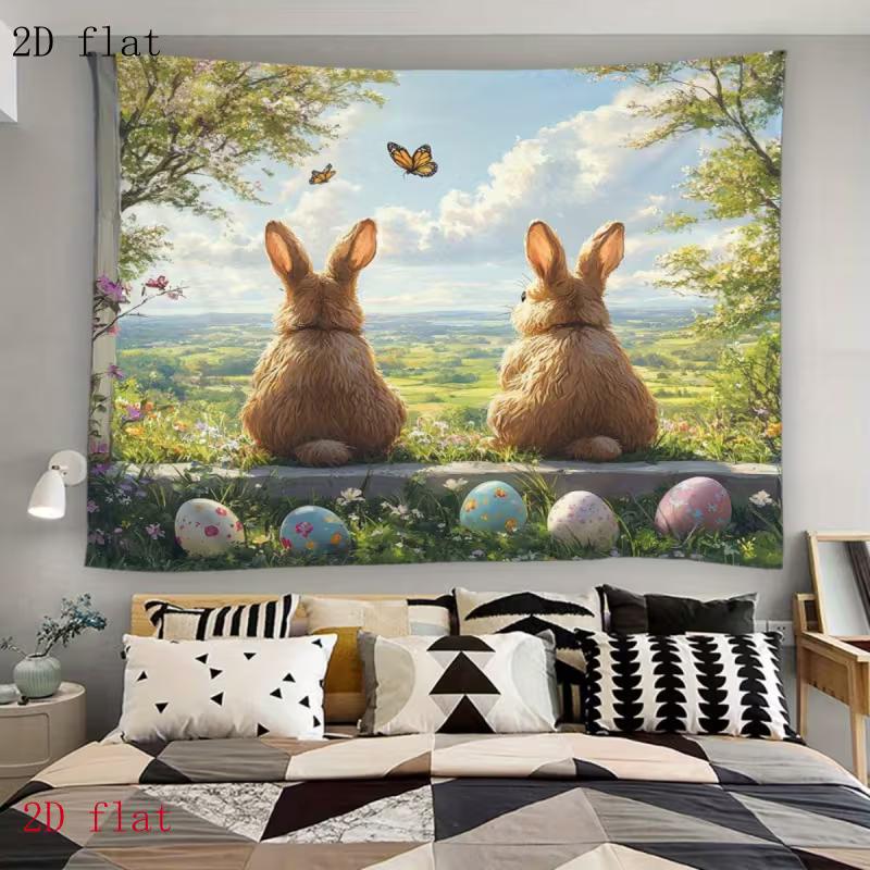 

2D Flat Print Easter Tapestry for Bedroom & Living Room Spring Wall Art 47.2x31.5inch/120*80cm