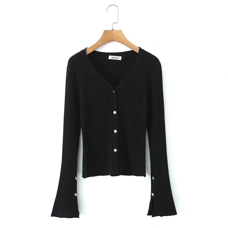 Korean Retro V-Neck Cardigan & High Waist Pleated Skirt Knit Set