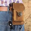 Men's Genuine Leather Fanny Pack: Mad Horse Waist Bag, Belt Loop Phone Holder for Outdoor Sports.