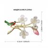 Elegant Flower Pearl Brooch Gold Tone Shell Petal Lapel Pin For Women Suit Coat Dress Jewelry Gift