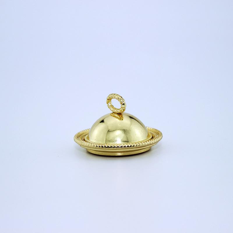 Miniature Toy Model Scene Doll House Accessories Mini Western Steak Cover Iron Plate Lid Delivery Tray