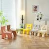 Creative Single Chair - Modern Chair with Backrest - Small Plastic Chair for Living Room, Dormitory & Small Apartment