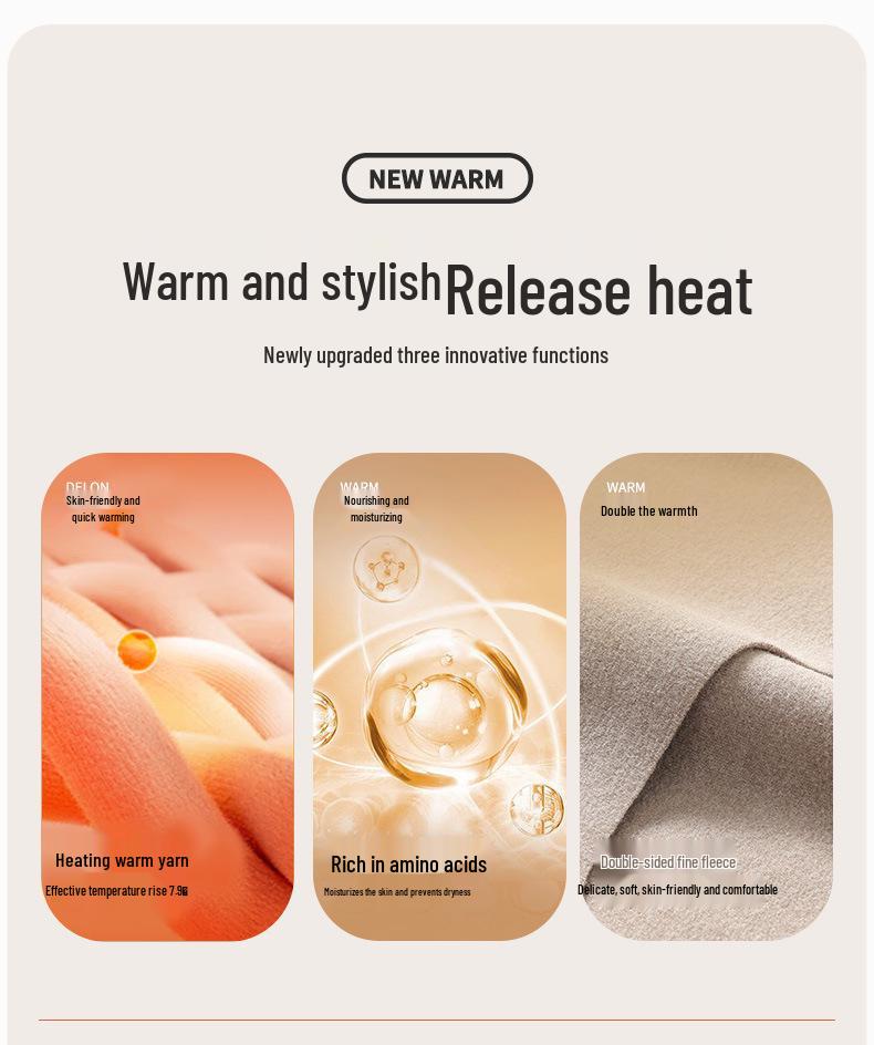 Velvet Women's Seamless Thermal Fleece-Lined Underwear Set for Autumn Winter