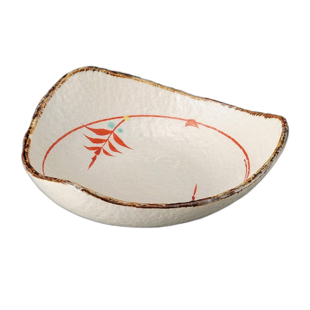 

triangular bowl Medium bowl Ash-glazed red-painted 5.5 [16.5×4.3cm]