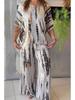 Summer 2025 Women's Round Neck Fashion Printed Loose Two-piece Set