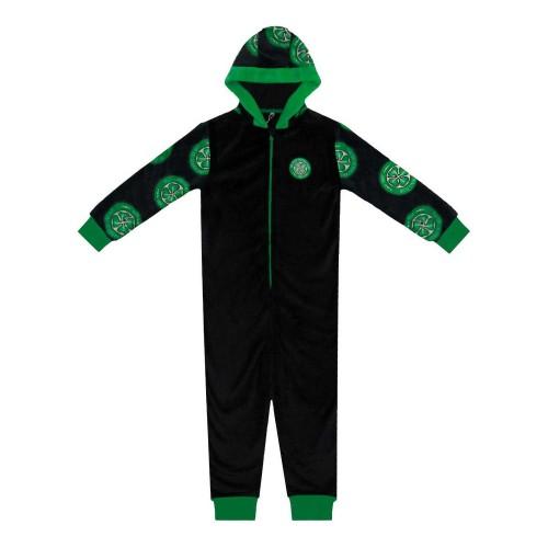 Celtic FC Childrens/Kids Crest Fleece All-In-One Nightwear
