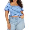 Womens/Ladies Polka Dot Puff Sleeve Blouse