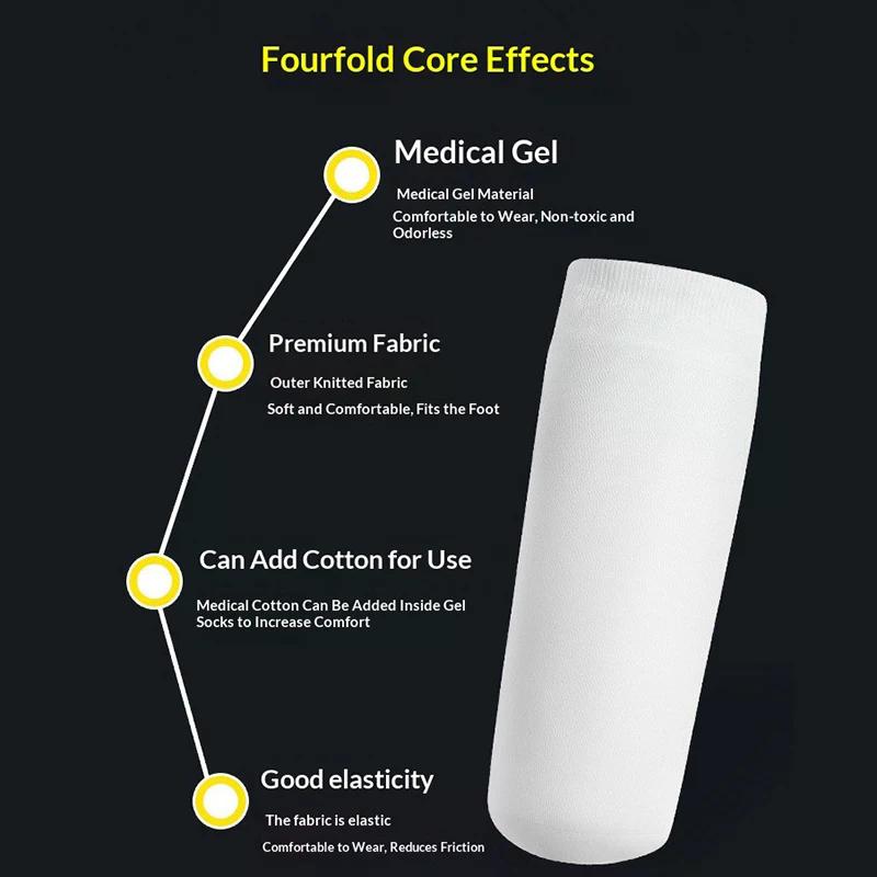 Verdickter medizinischer Gel-Prothesenstrumpf, atmungsaktiv, elastisch, schweißabsorbierend, weich, Stumpfschutz für Amputierte, Wadenstulpe, abriebfest