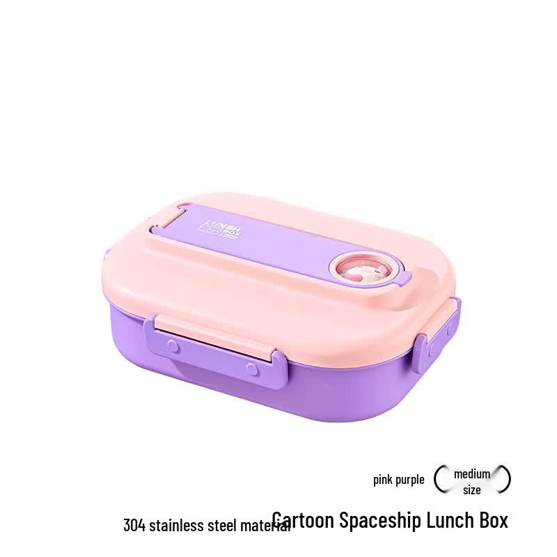 Cartoon Chicken Space Capsule 304 Stainless Steel Lunchbox 4 Compartments