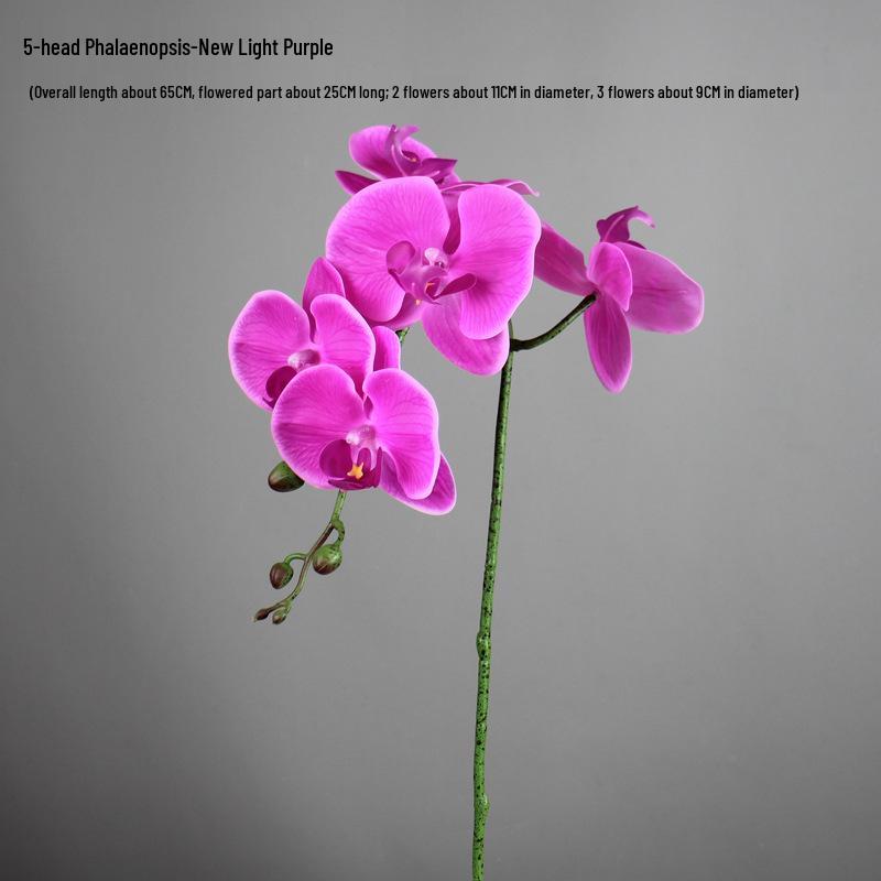 High-End PU Phalaenopsis Artificial Flowers - Single Stem for Home & Hotel Décor