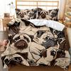 Cute Animal Dog Pattern Print Quilt Cover Pillowcase 3D Digital Printing Three-Piece Set