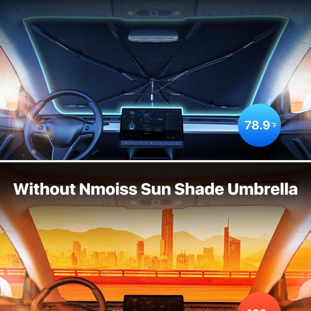 Upgraded Car Windshield with Drawstring Sunshade with Drawstring Sunshade, Foldable Car Sunshade with Six Sizes To Choose From