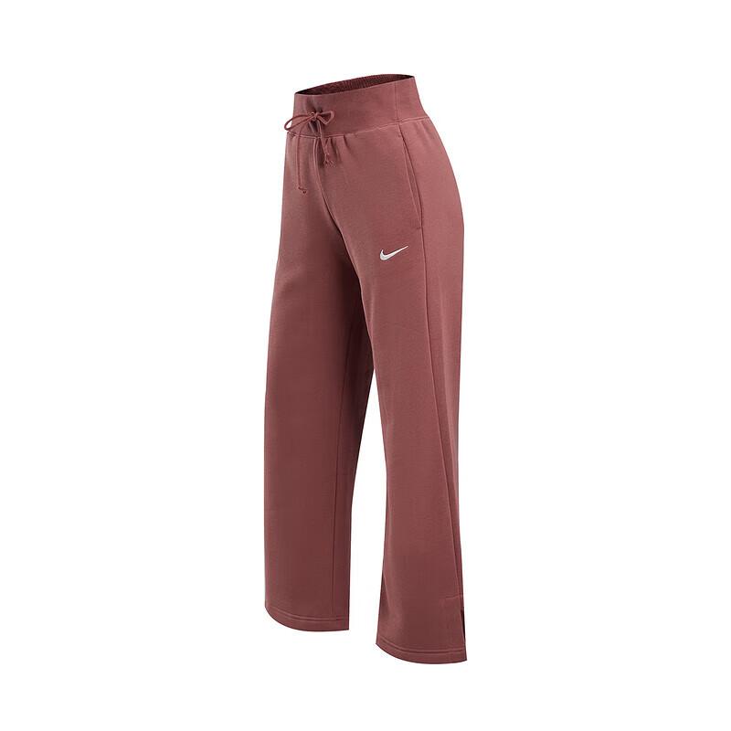 Nike Sports Lifestyle Series Logo Comfortable Casual Versatile Wide-Leg Knitted Joggers Women Joggers Brown DQ5616218