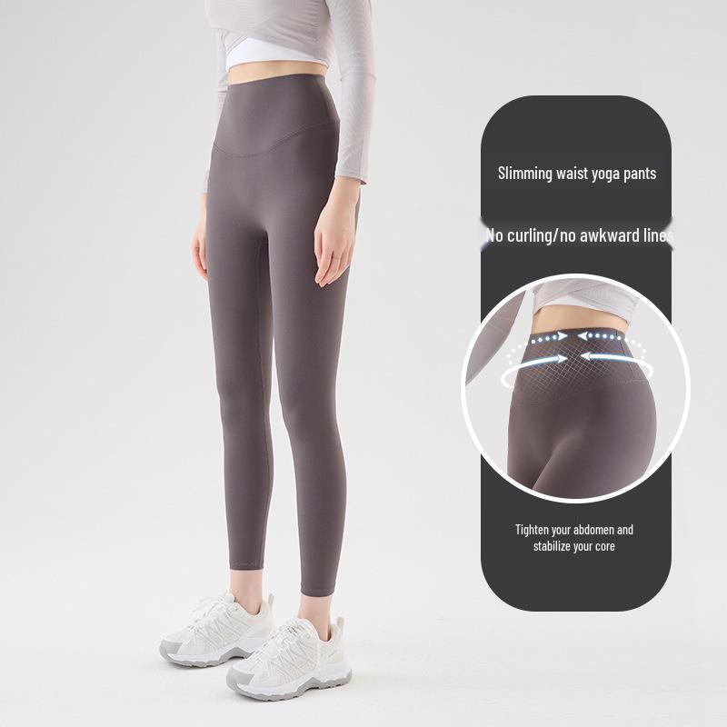 

Spring Women s High Waist Tummy Control Yoga Pants – Comfortable, Slimming, Elastic Fitness Wear S серый/древесный уголь