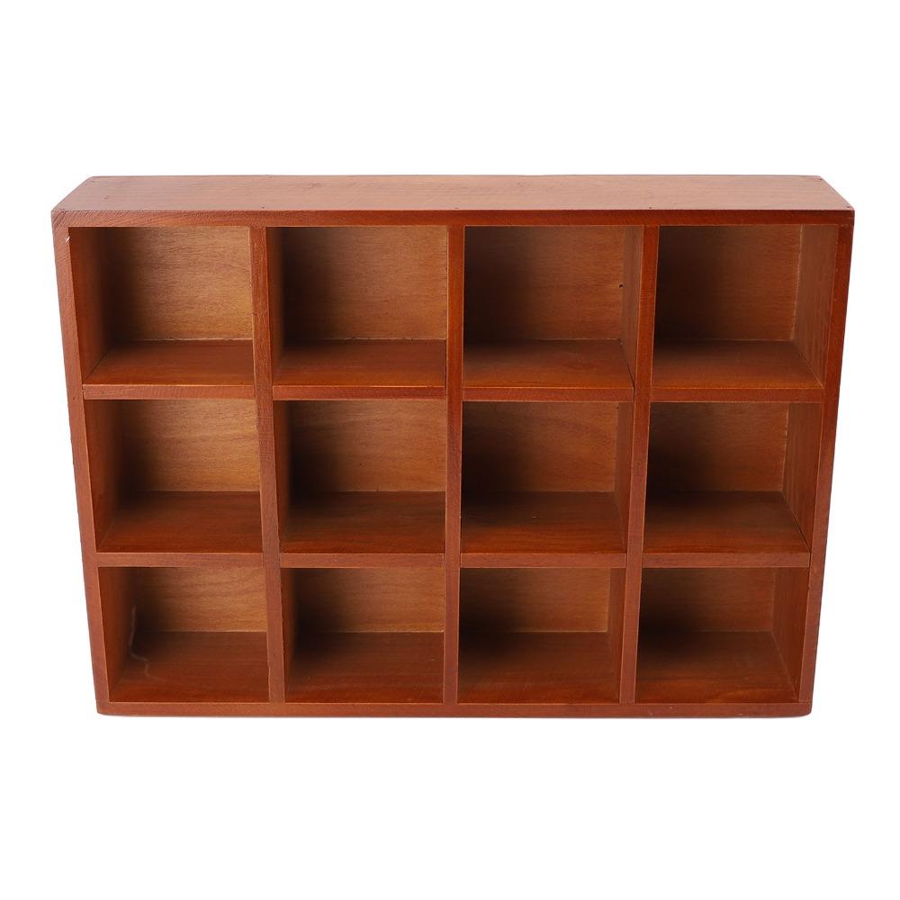 Adjustable Shelves Tabletop Storage Organizer Decorative Wooden Storage Stationery Holder  Office