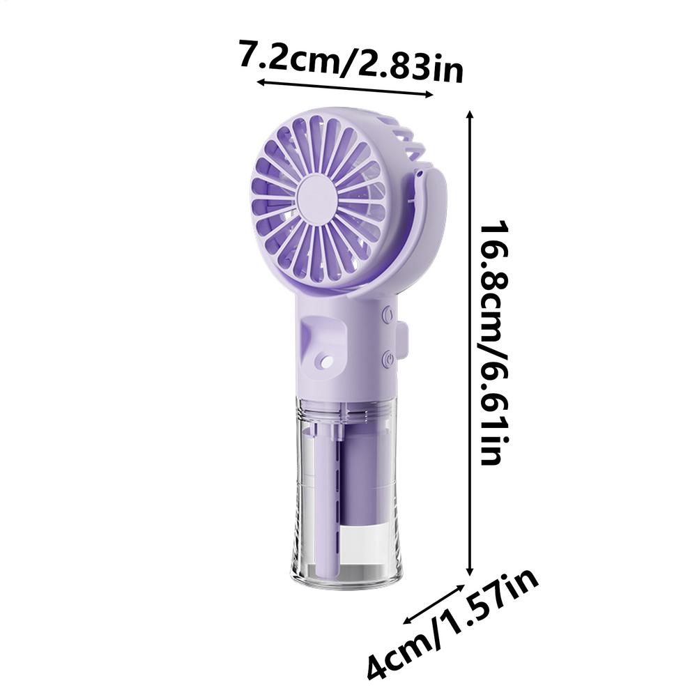 Handheld Misting Fan Rechargeable Battery Operated Portable 4 Speeds 360 Degree Swiveling Personal Fan for Travel