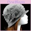 Klassischer Wollhut für Damen mit floralen Verzierungen für Winter und Frühling Eleganz
