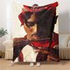 1pc 2PacHip Hop Blanket Soft Lightweight All Season Multi Purpose Throw for Sofa, Bed, Office & Picnics, French Style with Iconic Album Art & Quotes