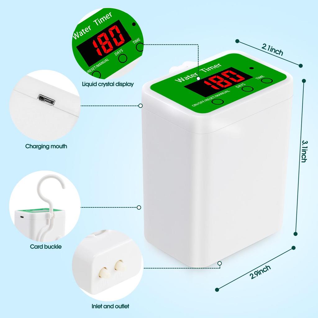 Smart Indoor High-Flow Garden Watering Timer for Plants - Drip Irrigation & Sprinkler