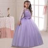 New Summer Collection: Long-sleeved Lace Formal Dresses for Girls, Bow-adorned Tulle Princess Dresses