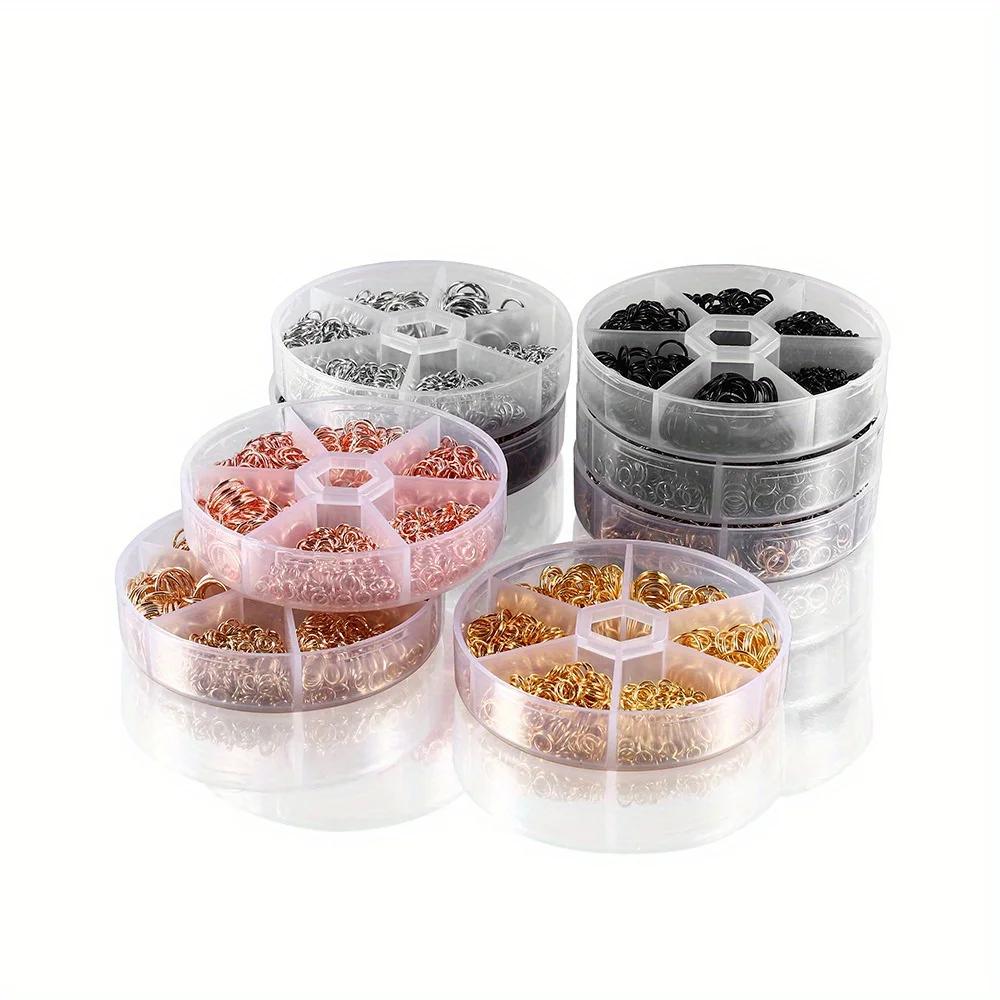 970Pcs DIY Jewelry Earring Accessories 4/5/6/7/8/10mm Single Loop Hanging Ring Ornament Open Ring Earring Chain Material Boxed