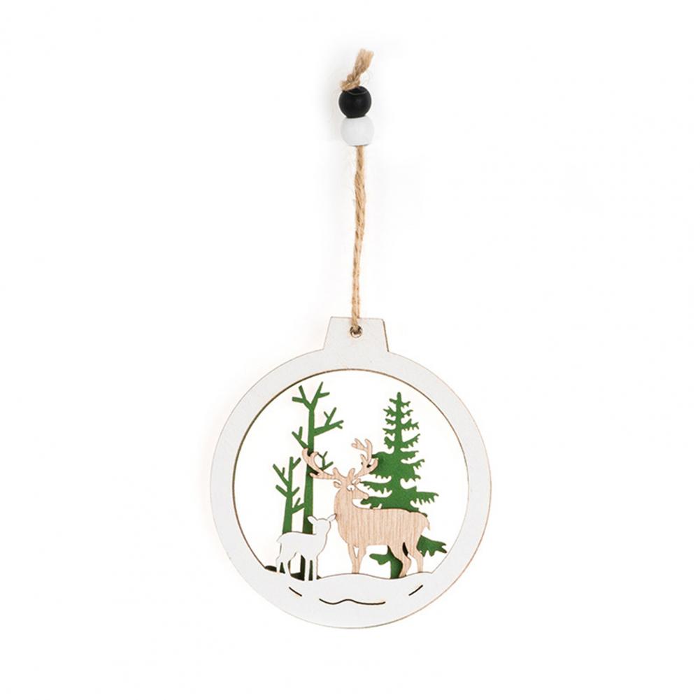Christmas Wooden Pendants Vintage Hollow Ornament Christmas Tree Reindeer Ornament Hanging Gift Christmas suministros navideños