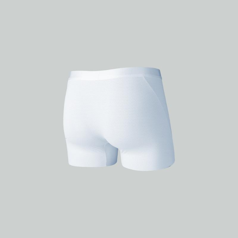 Men Casual Breathable Mesh Solid Color Mid Waist Boxer Briefs