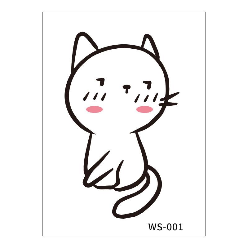

Beauty Sticker Cartoon Tattoo Sticker Cute Animal Cat Tattoo Sticker Waterproof Lasting Tattoo Sticker Men And Women 45*65mm