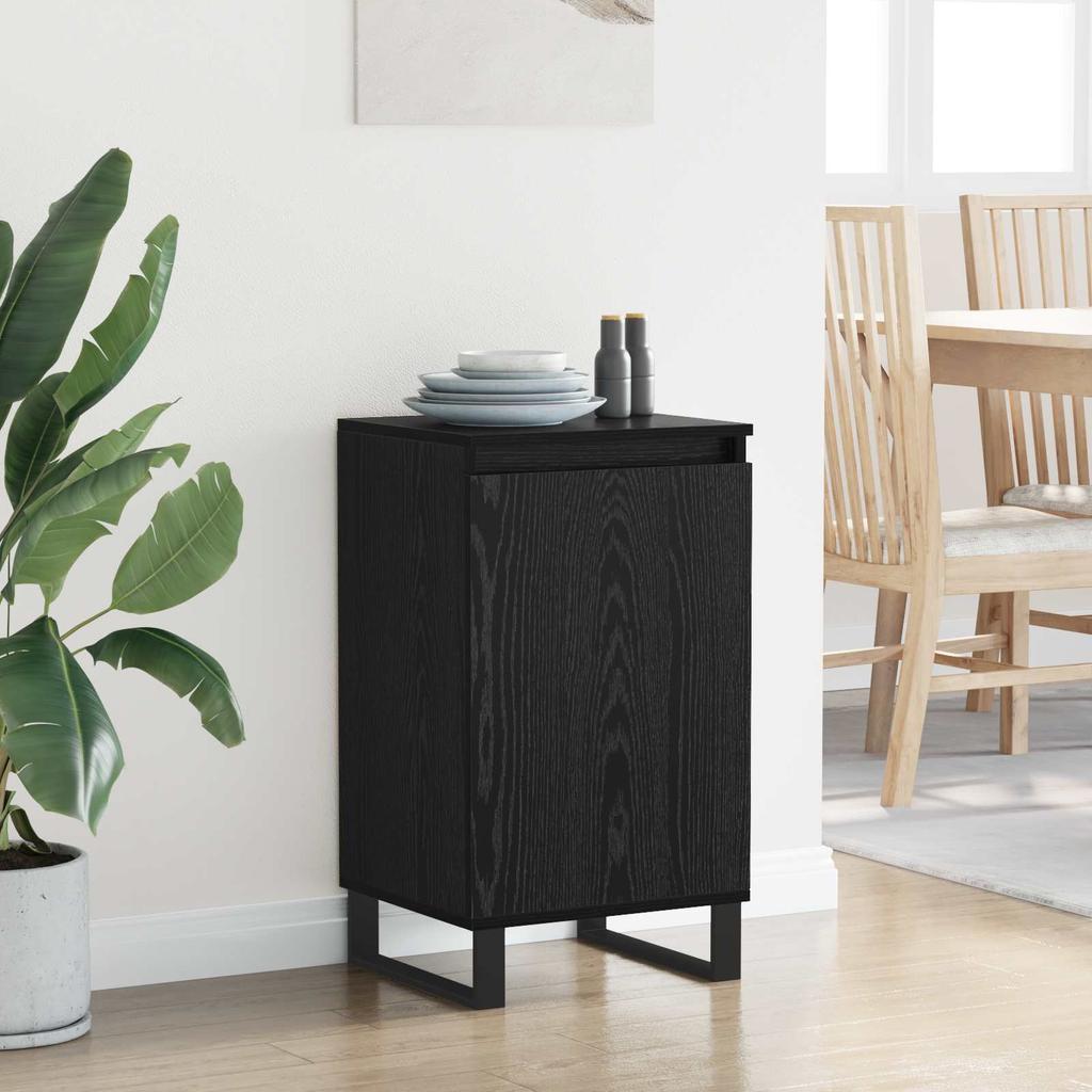 Sideboard in Black Oak Look 40 x 35 x 70 cm Engineered Wood