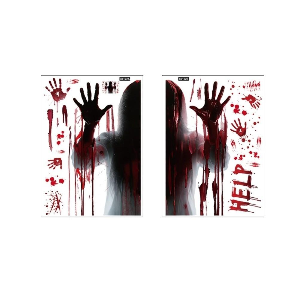 Bloodstained Handprint Scary Ghost Window Sticker Spooky Party Door Stickers Party Supplies