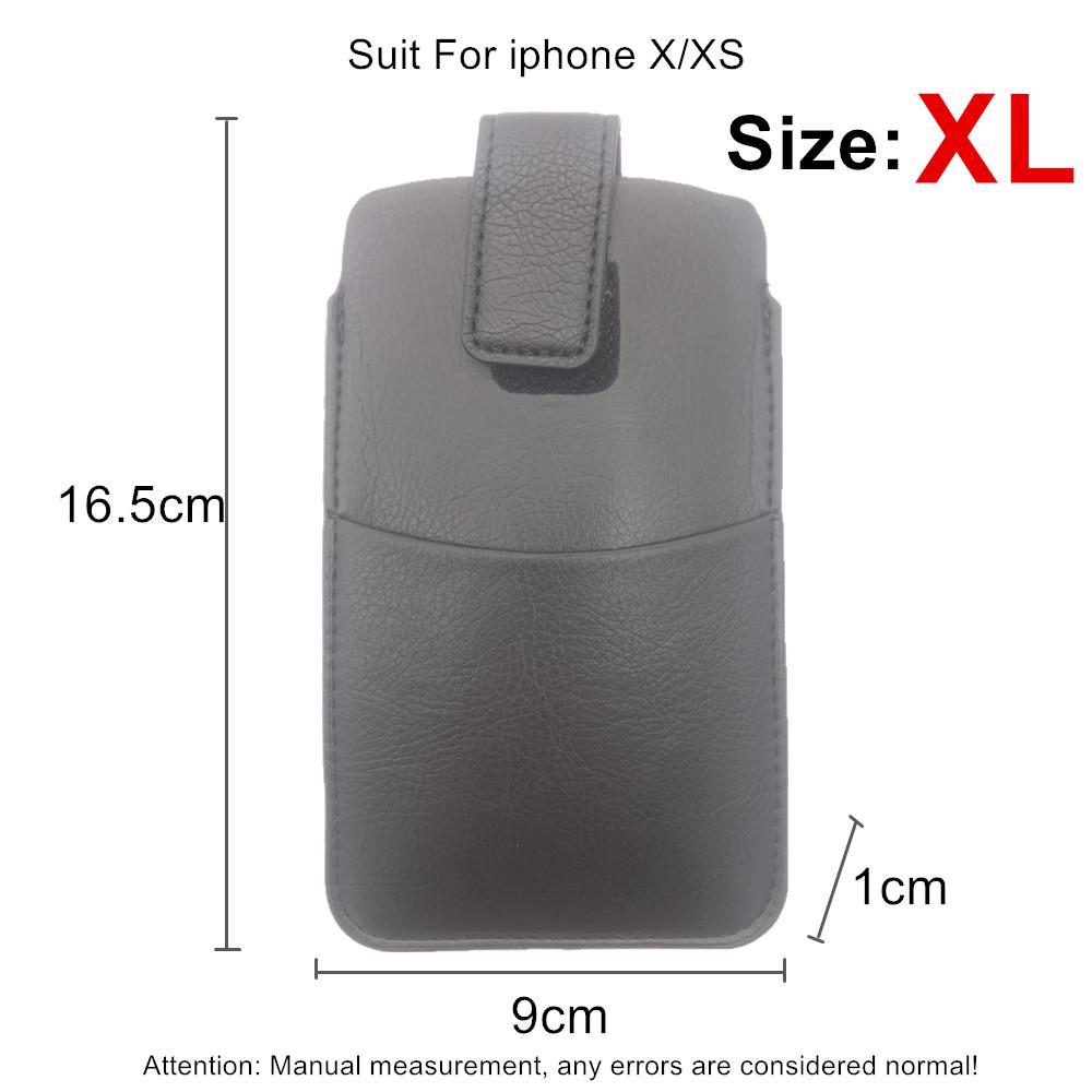 

Ultra thin Leather case phone bag waist bag waist hanging card universal leather case user external package for iPhone Samsung
