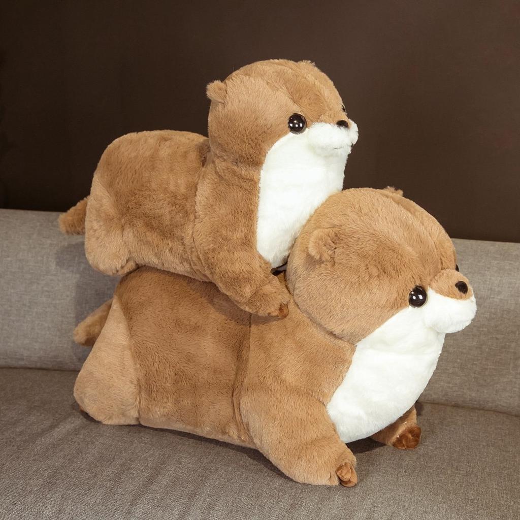 Lovely Otter Plush Toys Stuffed Realistic Wild Animal Dolls Soft Sloth Pillow Christmas Room Decor Gift for Kids