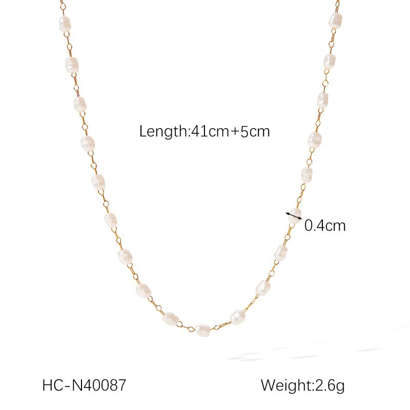 French Retro Court Style Gold Plated Pearl Necklace Comfortable Wear Elegant Jewelry for Women All Scenarios Use