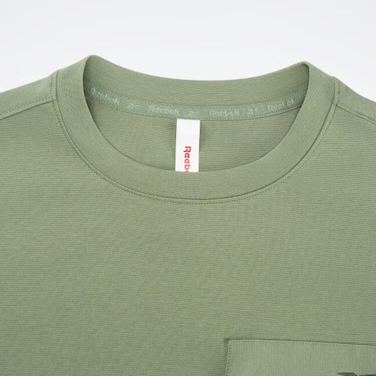 Reebok Solid Color Sports Casual Short Sleeve T-Shirt Men Tops Light-Army-Green 23RCS413MGL2