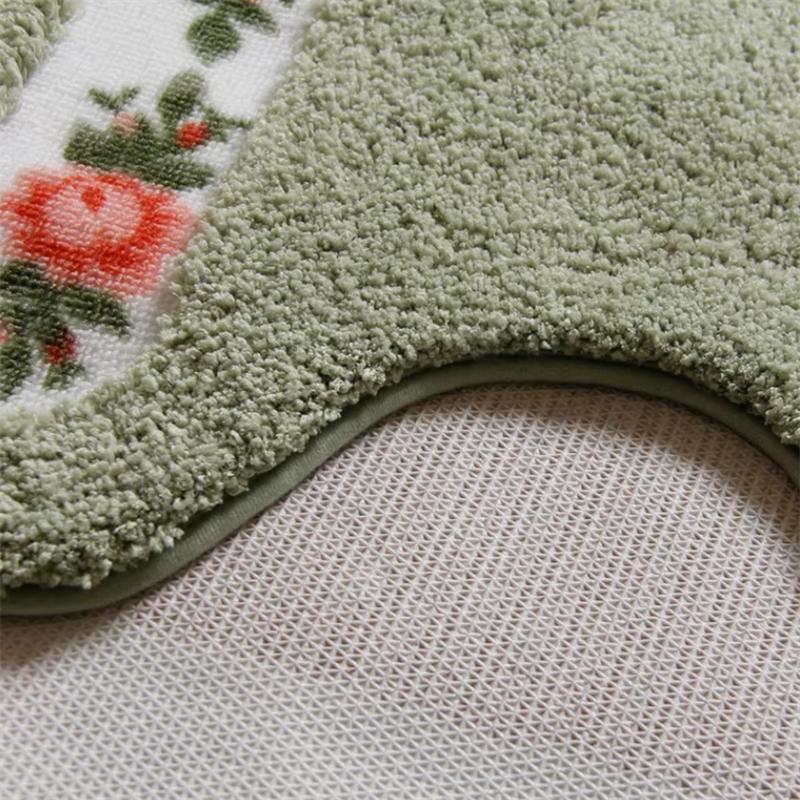 Tappetino Deluxe per Pavimento del Bagno Stile Moderno di Lusso Leggero Peluche Tappetino a U per WC Assorbente Antiscivolo Lavabile in Lavatrice 1 pz