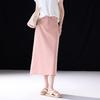 Demana Women's Pure Cotton Crossover Waist Straight Skirt