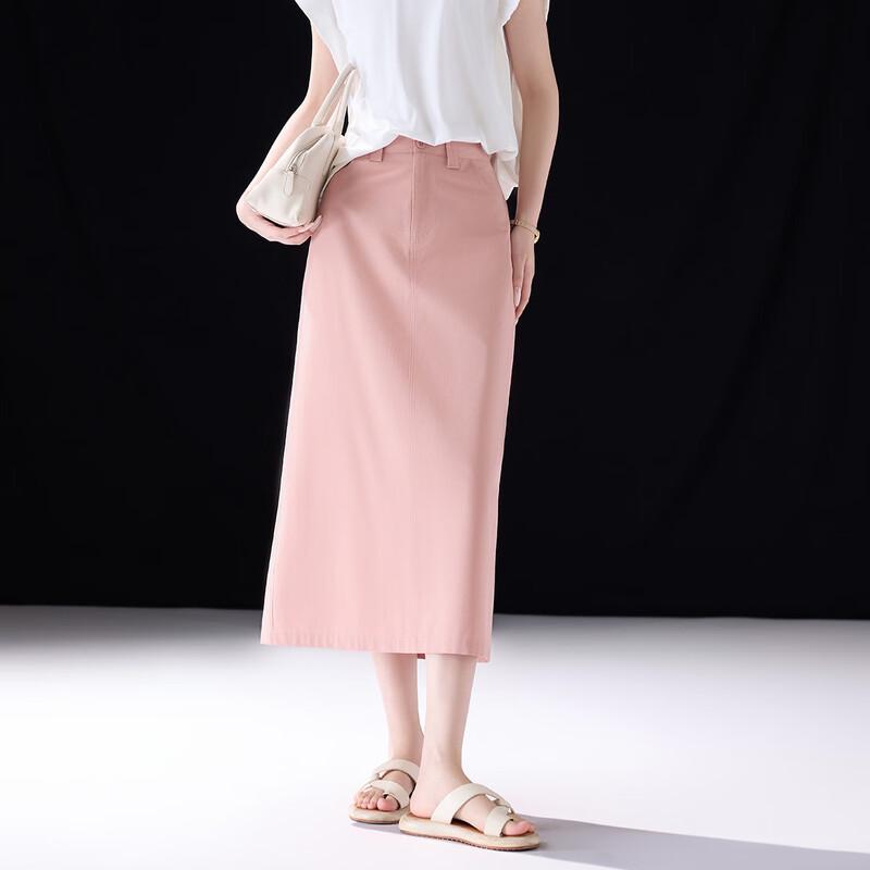 Demana Women's Pure Cotton Crossover Waist Straight Skirt
