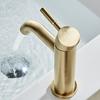 Bathroom Faucet Solid Brass Bathroom Basin Faucet Cold And Hot Water Mixer Sink Tap Single Handle Deck Mounted Brushed Gold Tap