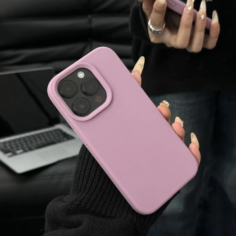 Luxury Liquid Silicone Case for Apple iPhone 15 Pro Max Candy Color Full Protective Cover for iPhone 14 13 12 11 ProMax 15 Plus