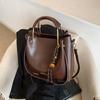 IELGY Hand-Carrying Bucket Bag One-Shoulder Large-Capacity Tote Bag Commuter Messenger Bag