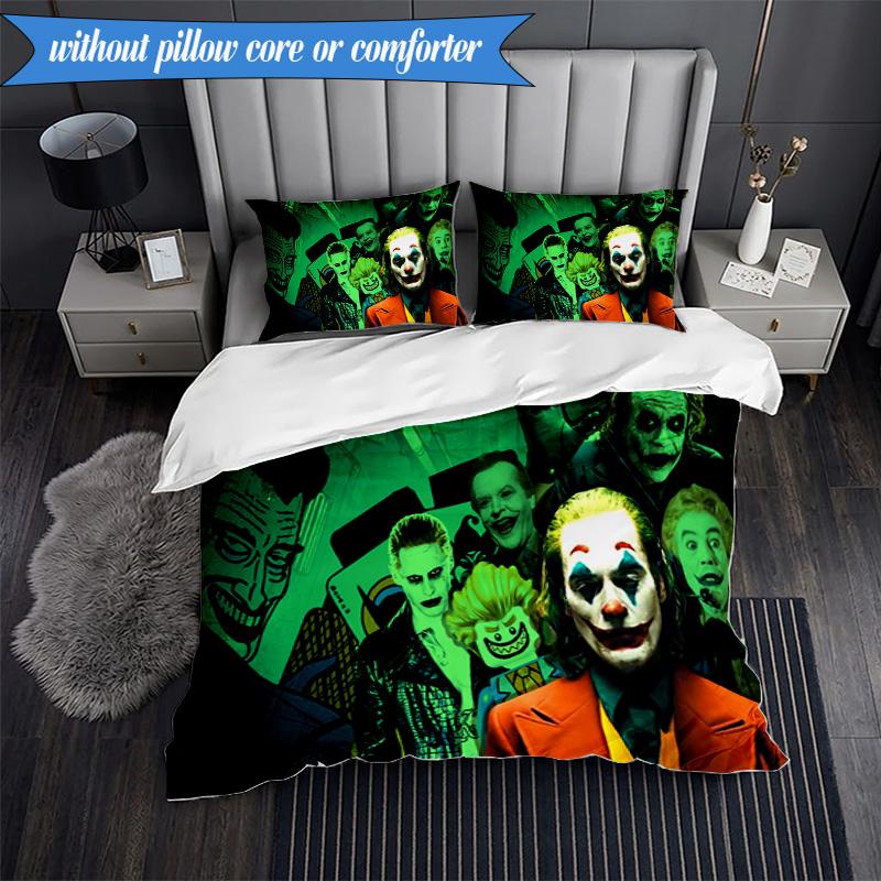 Abstract clown Pattern 3pcs K-pop music group Bedding set,Ideal for Bedroom, Dormitory,Including Duvet Cover And 2pcs Pillowcases,Fan gifts