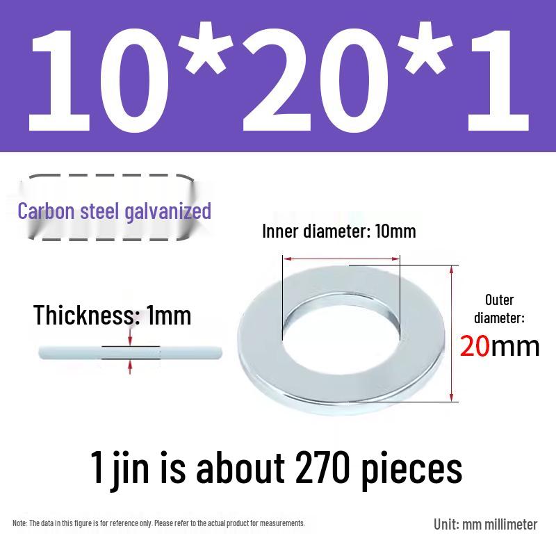 Oversized Thickened Galvanized Iron Flat Washer M2M3456810-M6