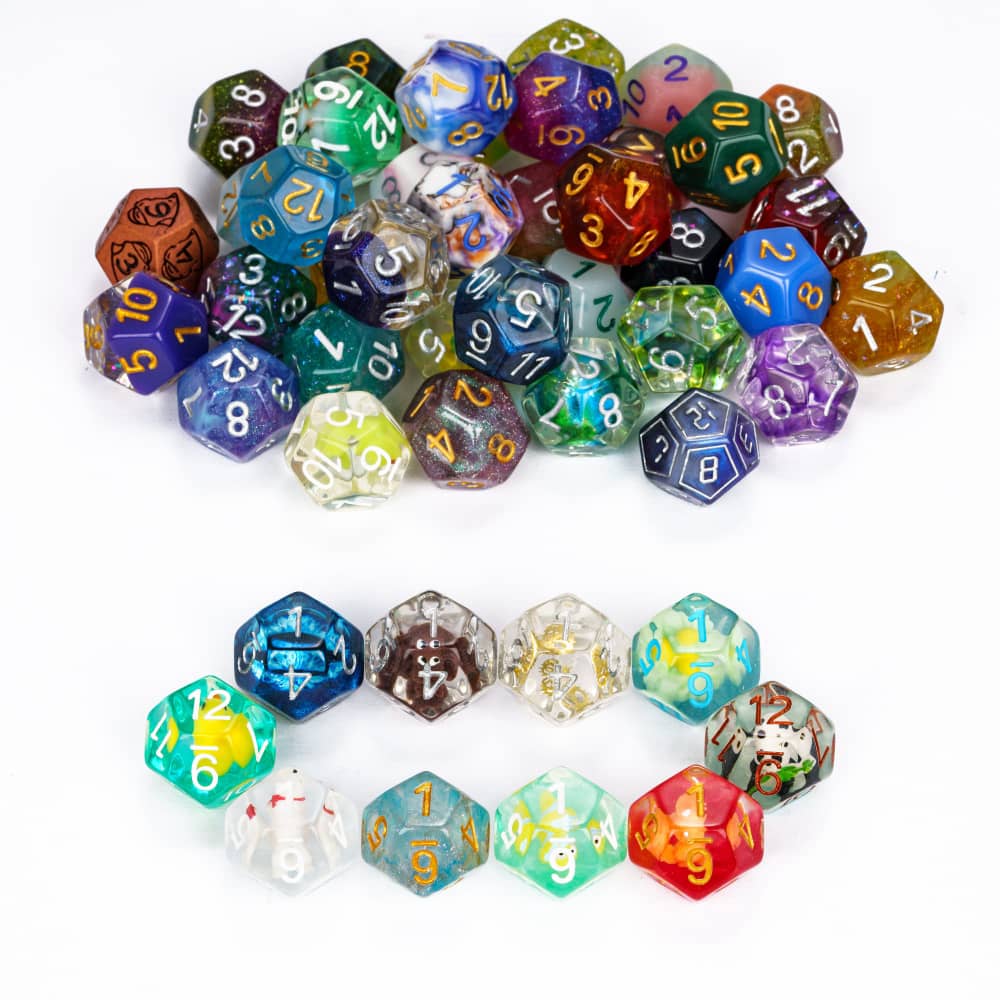Bulk 10Pcs/Set DND Dice Random Color D4 D6 D8 D10 D% D12 D20 Resin Polyhedral Dice Set for D&D Role Playing Board Games TRPG