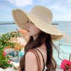 Summer new hat women's ribbon bow big eaves straw hat outdoor travel visor beach sun hat
