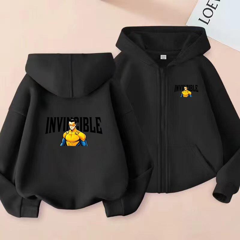 The Latest Best-selling Children's Sports Sweatshirt in Shaolin Animation Printed Hooded Zip-Up Shirt for Boys Girls Aged3-13