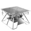 3-6 Person Outdoor Camping BBQ Grill - Foldable Stainless Steel Stove, Portable Picnic Barbecue Utensils